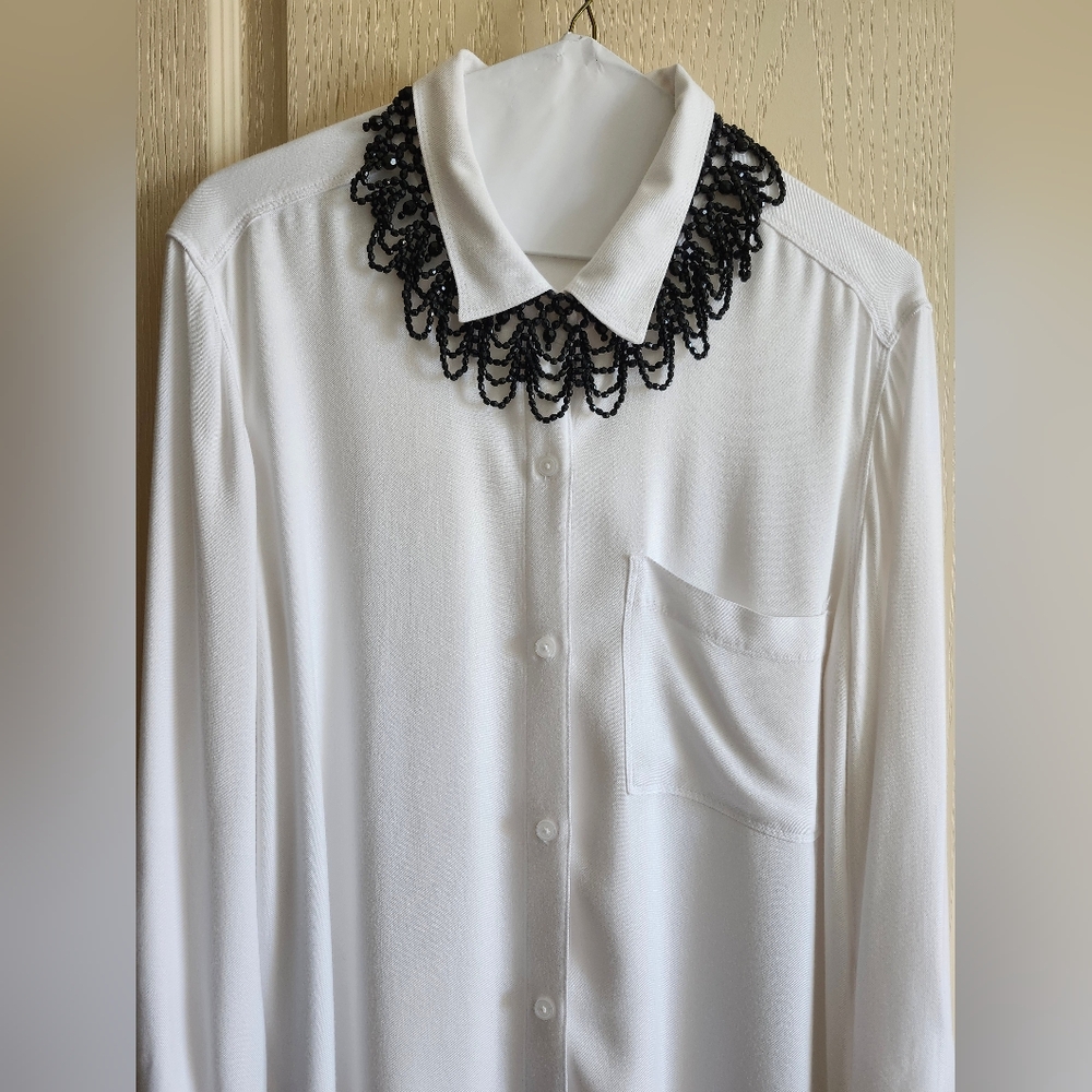 UNBRANDED Black Beaded Necklace or False Collar. NWOT.